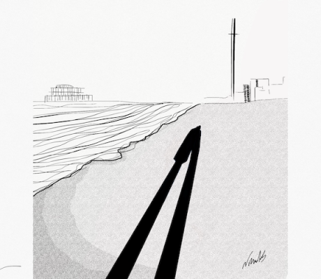 Two Figures on Brighton Beach
